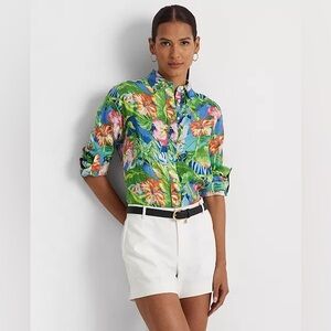 Ralph Lauren Karrie Floral Linen Shirt.Size small.